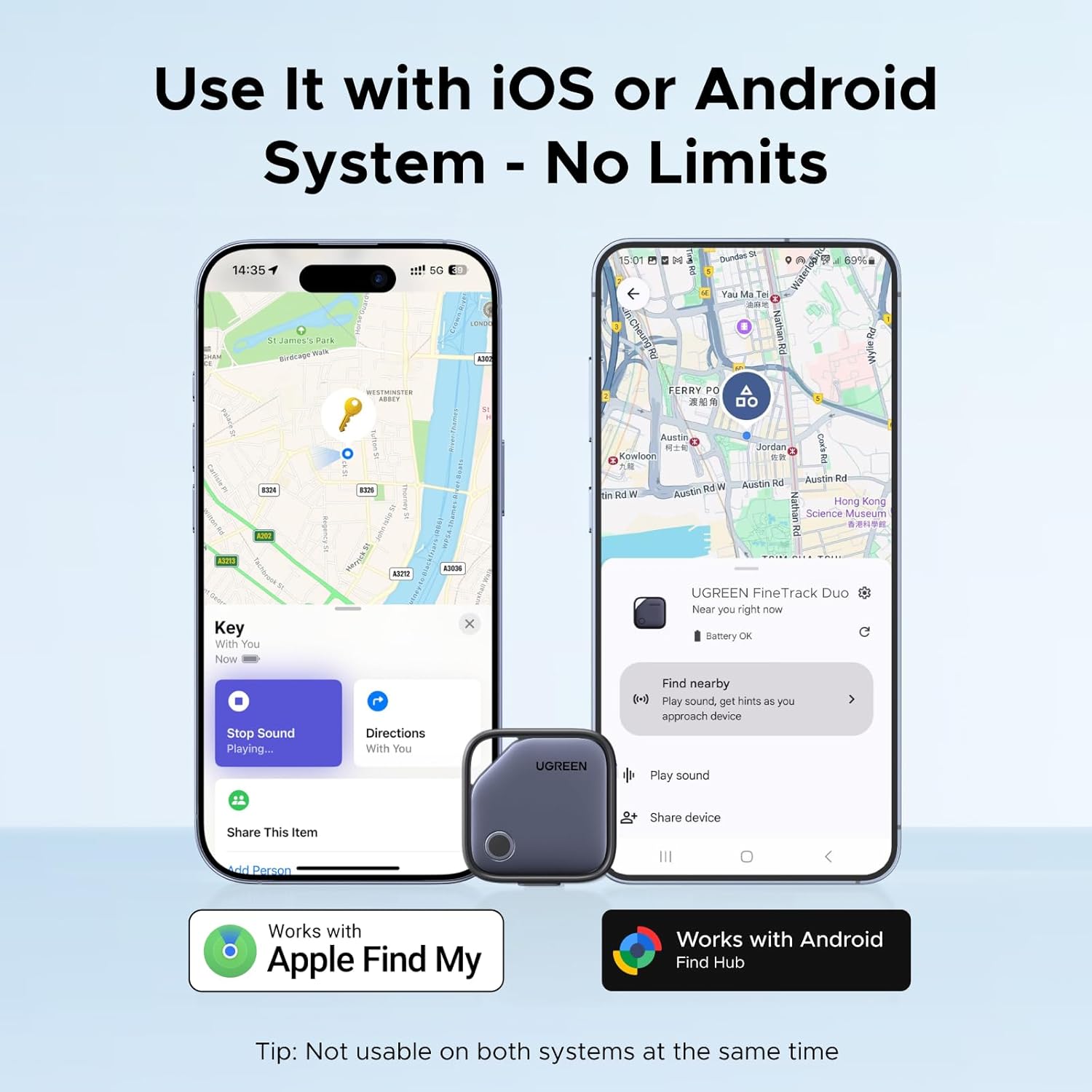 UGREEN FineTrack Duo compatibile con iOS e Android